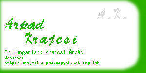 arpad krajcsi business card