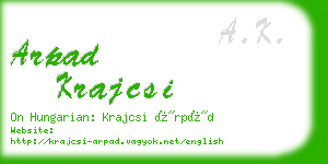 arpad krajcsi business card